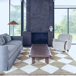 Amazon.com: Rugs USA x Arvin Olano Louie Diamond Checkerboard Jute Area Rug,  3' x 5', Natural : Home & Kitchen